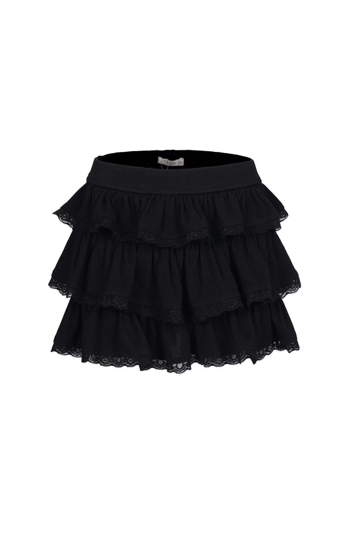 FJN9709 - Chân váy dáng xòe, dún tầng, cạp chun rời, kẹp ren gấu - JAN.