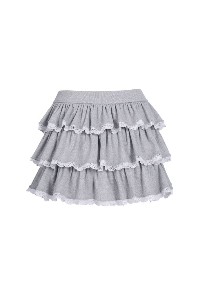 FJN9709 - Chân váy dáng xòe, dún tầng, cạp chun rời, kẹp ren gấu - JAN.