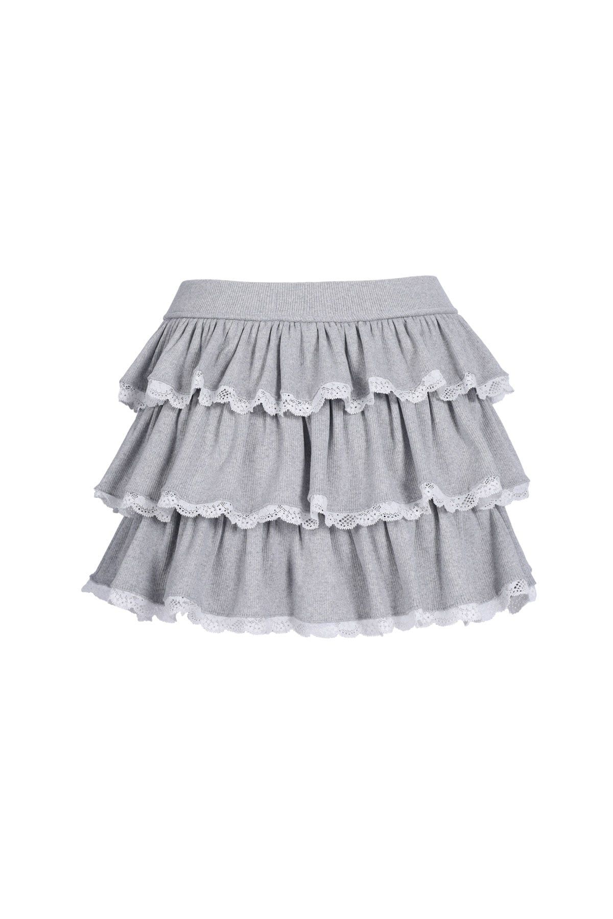 FJN9709 - Chân váy dáng xòe, dún tầng, cạp chun rời, kẹp ren gấu - JAN.