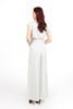 FJS1185 - Jumpsuit công sở vải thô kẻ dáng ôm cổ hai ve vai chờm lưng chun co giãn phối dây đai thắt eo tạo kiểu - PANTIO