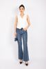 FKM9671 - Áo vest gile vải thô dáng ôm cổ V cài cúc bọc túi hai bên hông - PANTIO