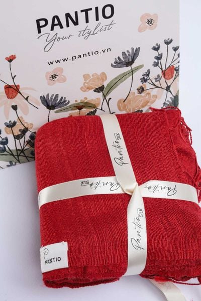 FKO128 - Khăn thời trang cao cấp chất liệu tơ tằm dáng dài có tua rua trang trí - PANTIO