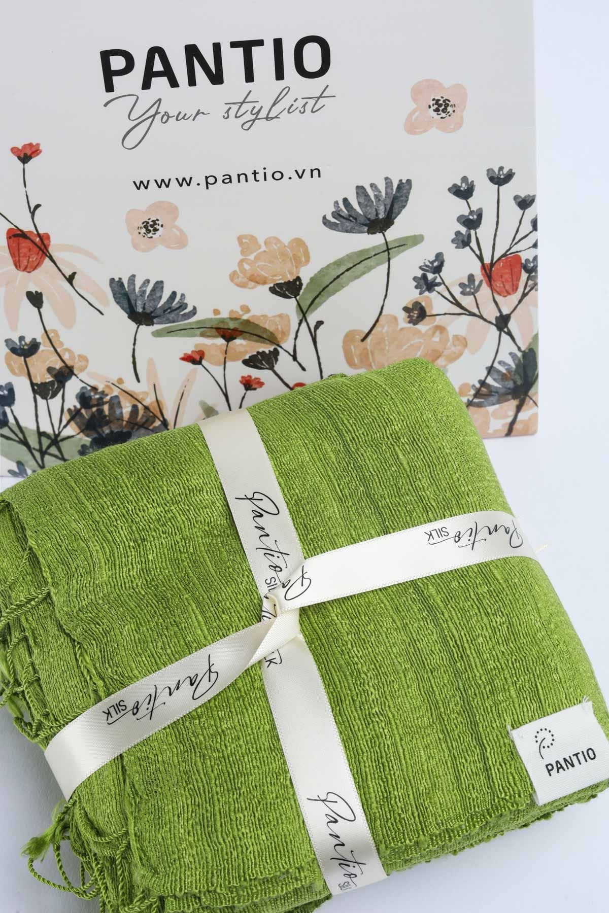 FKO128 - Khăn thời trang cao cấp chất liệu tơ tằm dáng dài có tua rua trang trí - PANTIO