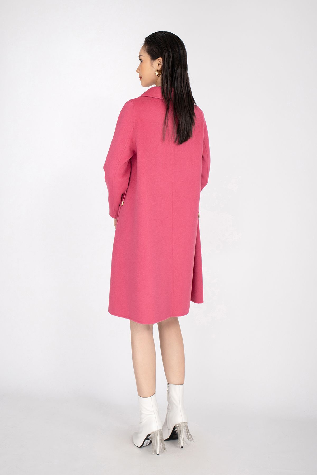 FMO203 - Áo măng tô chất liệu dạ lông cừu cổ bẻ, dài tay - PANTIO