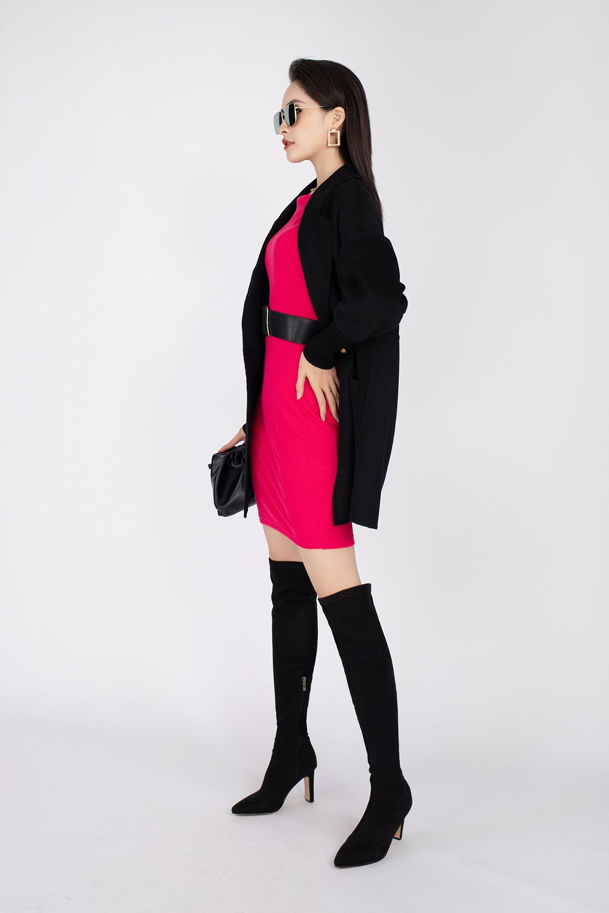 Áo khoác chất liệu dạ lông cừu dáng suông cổ hai ve FMO206 - PANTIO