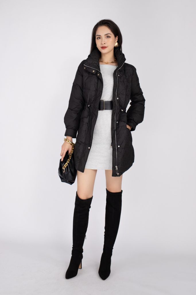 Áo khoác lông vũ cao cấp dáng lửng, có mũ FMV005 - PANTIO