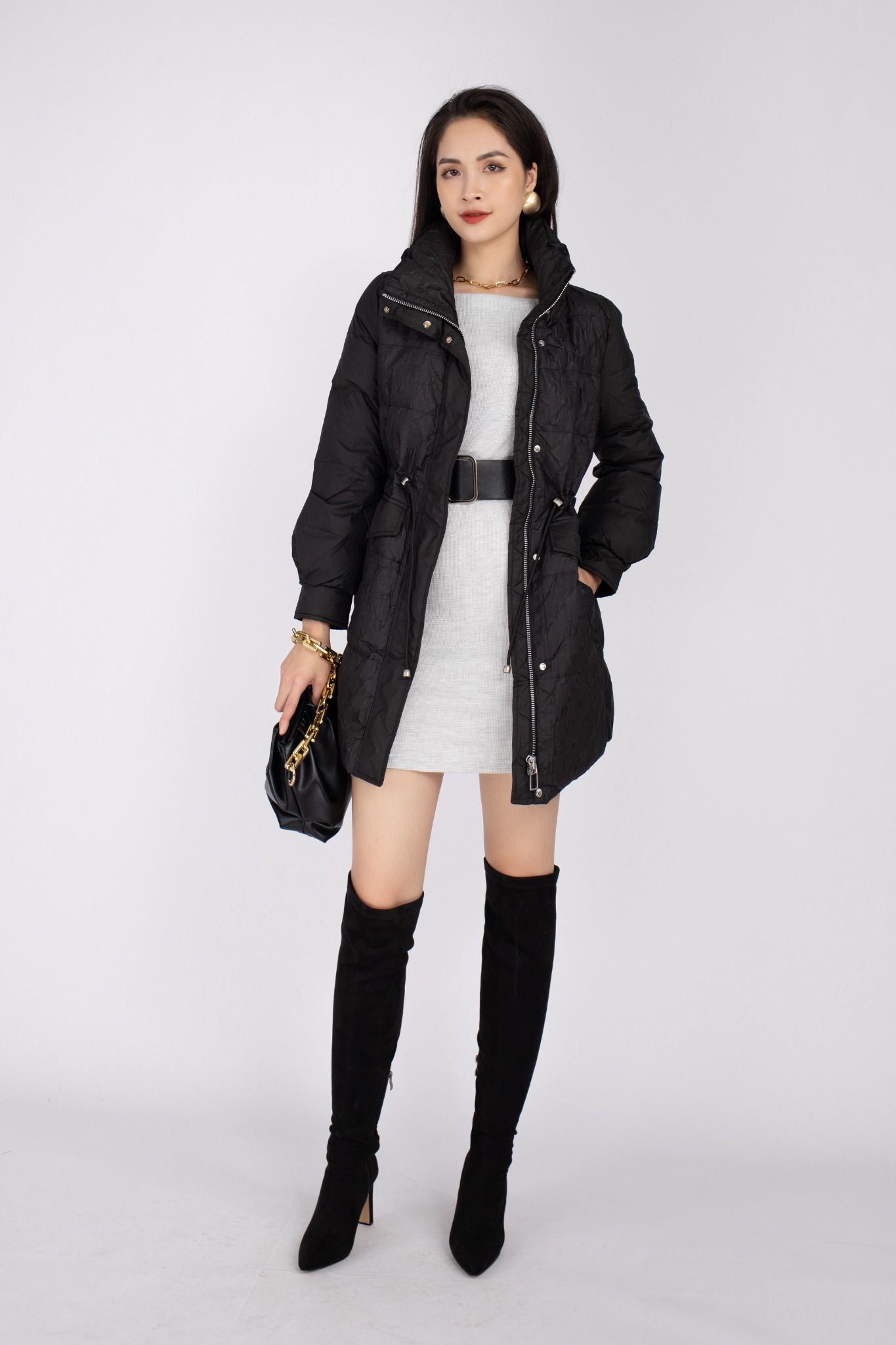 Áo khoác lông vũ cao cấp dáng lửng, có mũ FMV005 - PANTIO