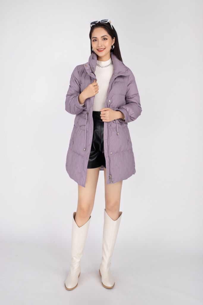 Áo khoác lông vũ cao cấp dáng lửng, có mũ FMV005 - PANTIO