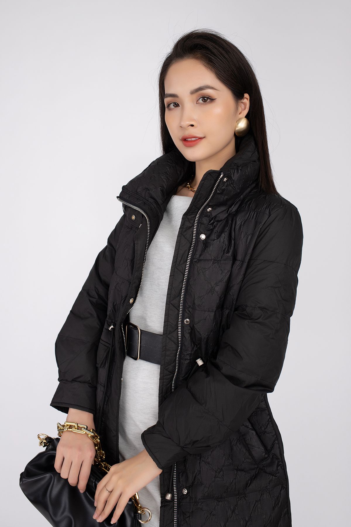 Áo khoác lông vũ cao cấp dáng lửng, có mũ FMV005 - PANTIO