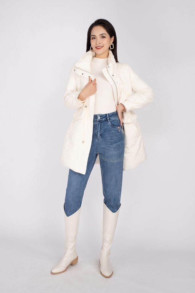 Áo khoác lông vũ cao cấp dáng lửng, có mũ FMV005 - PANTIO