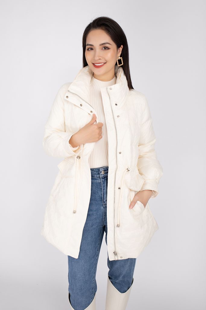 Áo khoác lông vũ cao cấp dáng lửng, có mũ FMV005 - PANTIO