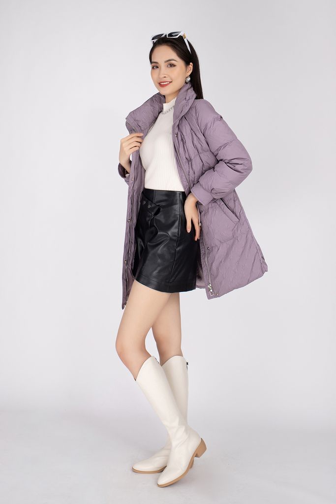 Áo khoác lông vũ cao cấp dáng lửng, có mũ FMV005 - PANTIO