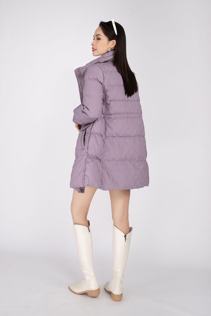 Áo khoác lông vũ cao cấp dáng lửng, có mũ FMV005 - PANTIO