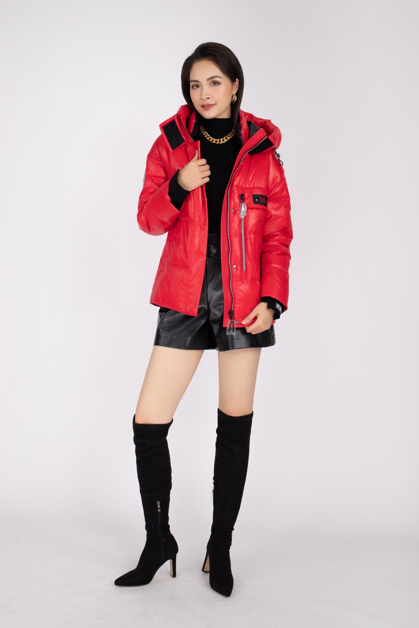 Áo khoác lông vũ cao cấp phối khóa, có mũ FMO006 - PANTIO