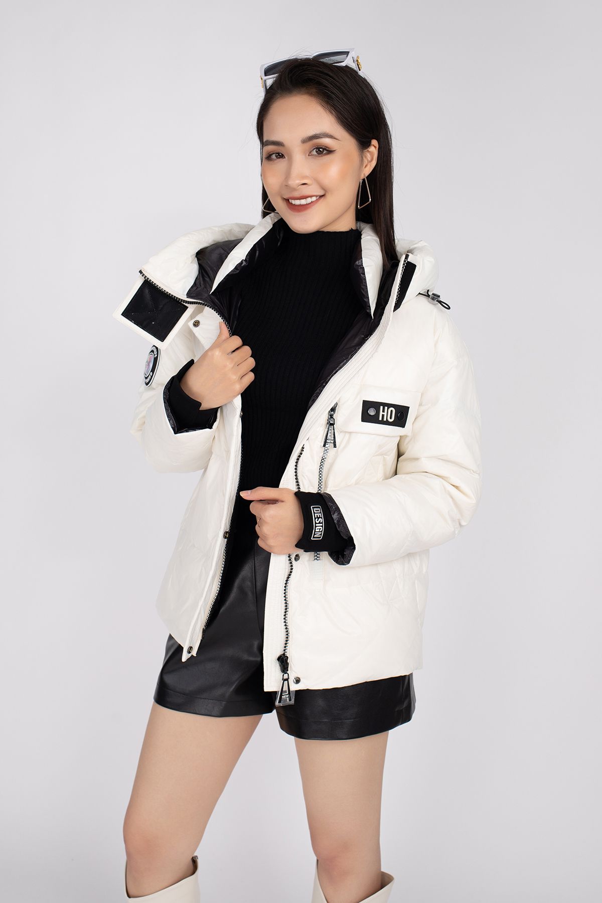 Áo khoác lông vũ cao cấp phối khóa, có mũ FMO006 - PANTIO