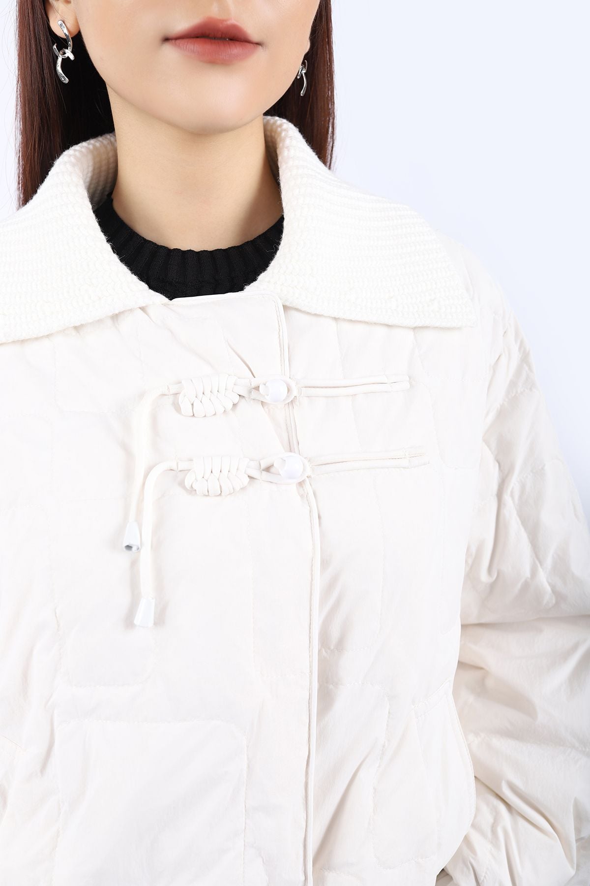 FQB150 - Quần jean dạo phố vải denim dáng ôm ống loe gấu xẻ phối khuy kim loại trang trí - PANTIO