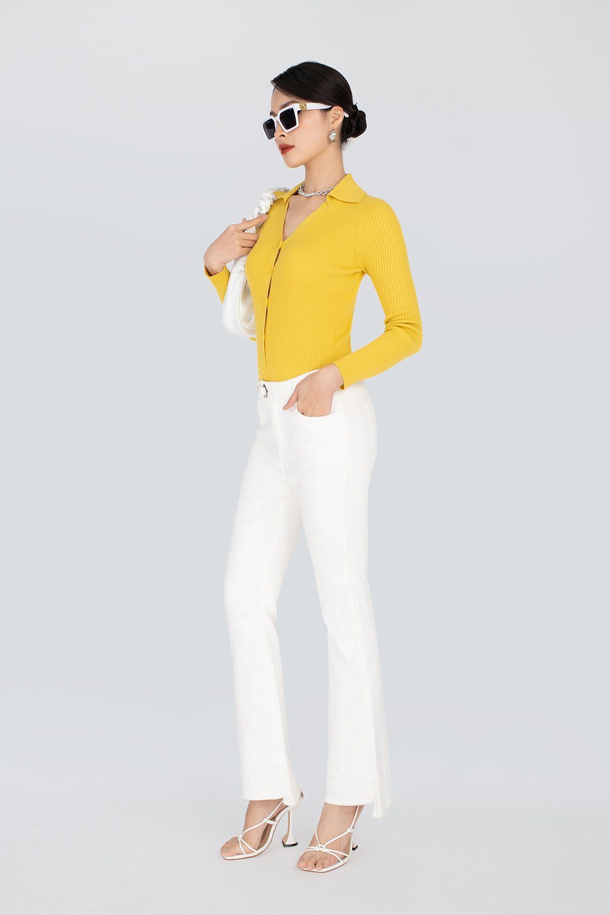 Áo len dáng ôm cổ đức dài tay FOL211 - PANTIO