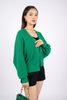 FOL255 - Áo len cardigan dáng rộng tay cánh rơi cài cúc thân sau phối mũ - PANTIO