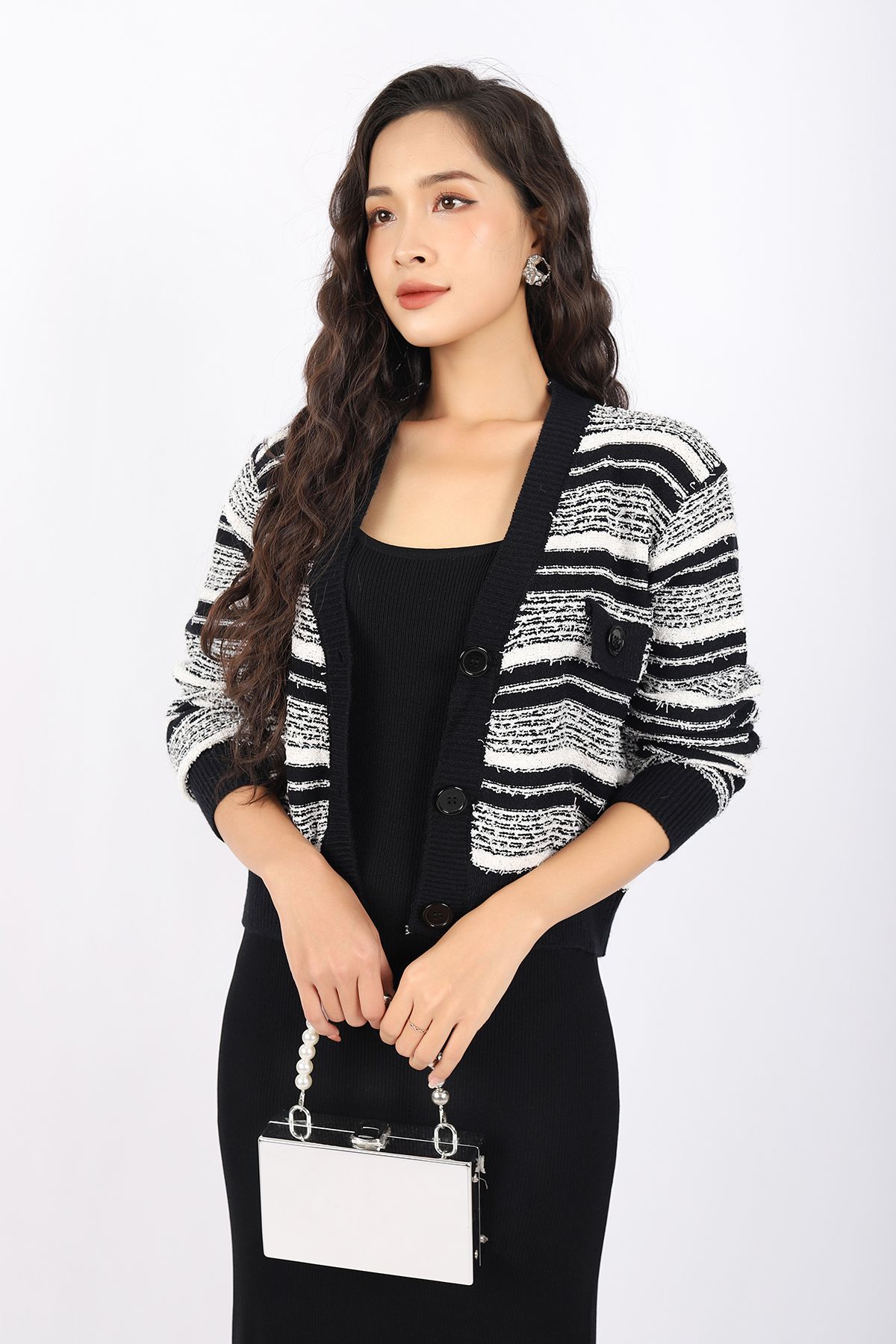 FDO376 - Đầm len cao cấp dáng ôm body hai dây dài qua gối không kèm phụ kiện - PANTIO