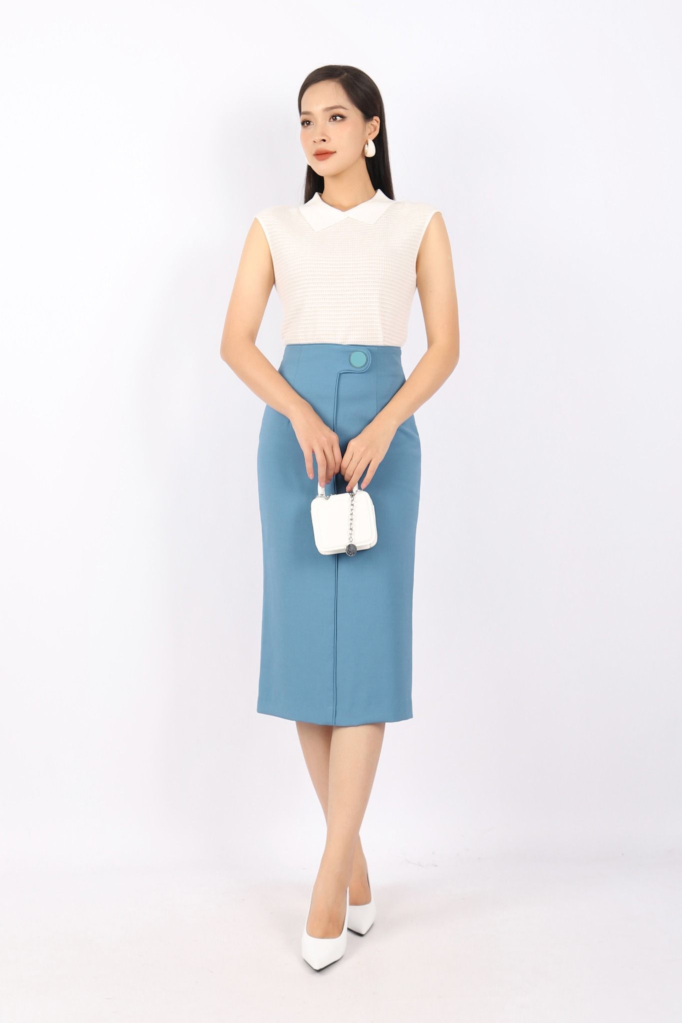 FOL365 - Áo len cao cấp dáng ôm cổ bẻ vai chờm - PANTIO