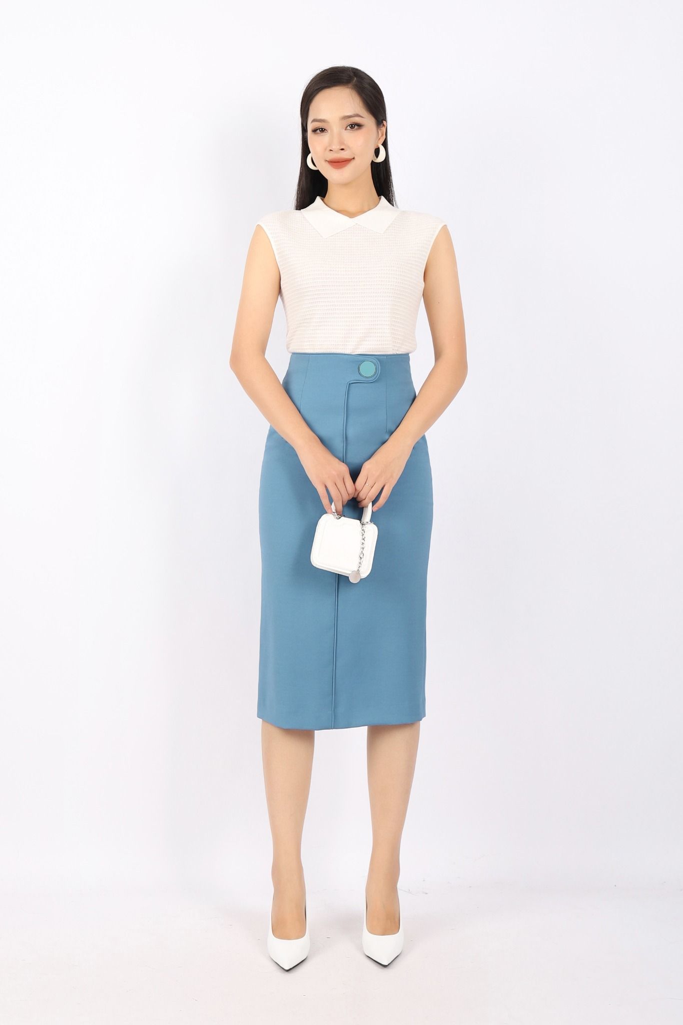 FOL365 - Áo len cao cấp dáng ôm cổ bẻ vai chờm - PANTIO