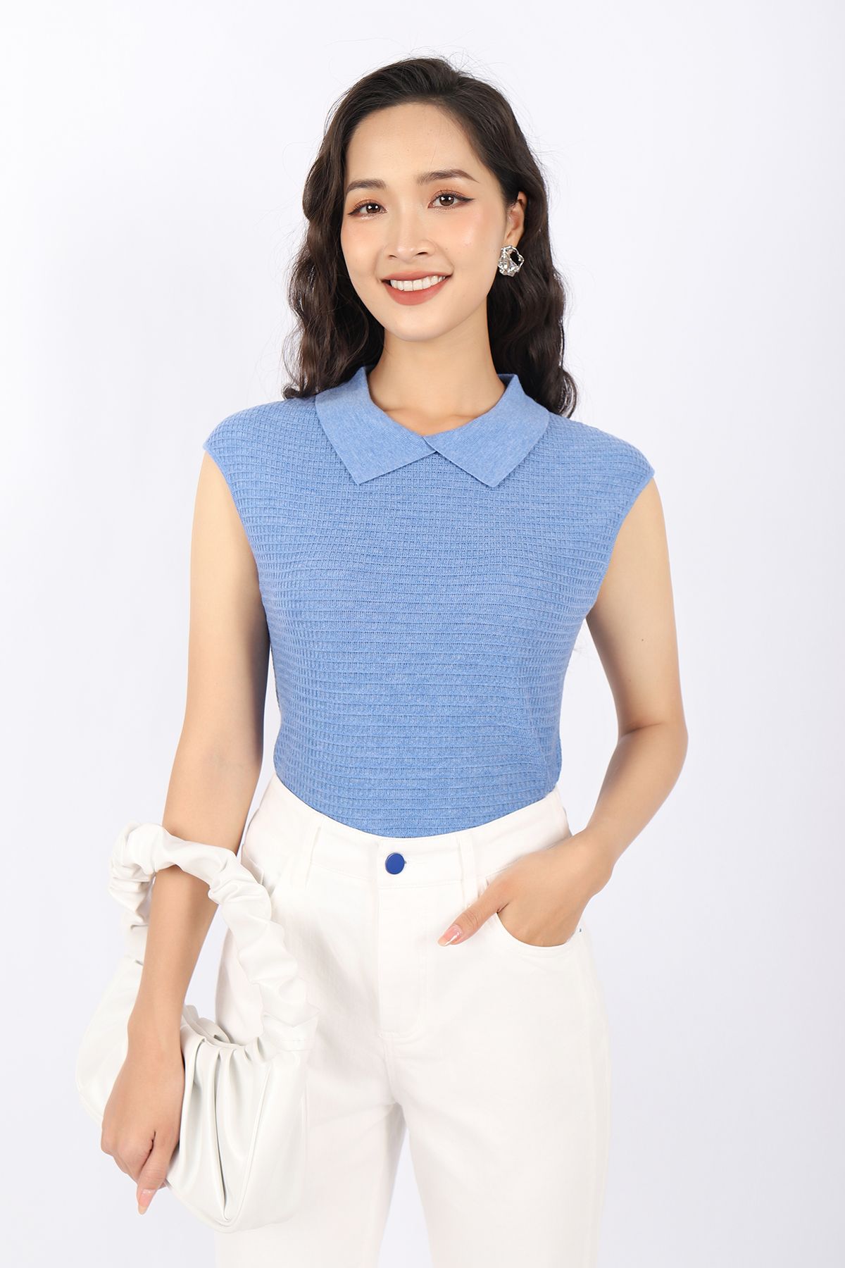 FOL365 - Áo len cao cấp dáng ôm cổ bẻ vai chờm - PANTIO