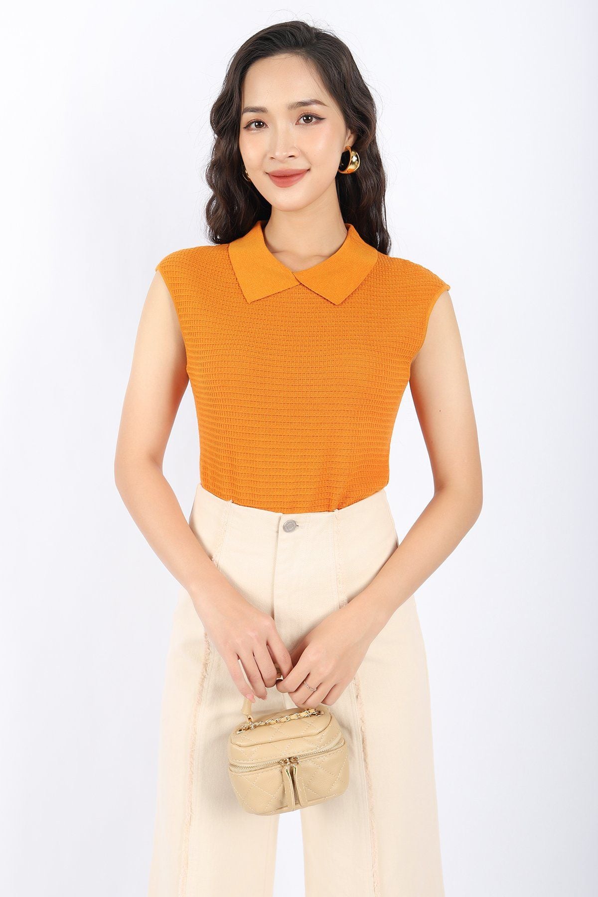 FQD51027 - Quần công sở vải kaki dáng suông ống rộng thân ống phối tua rua tạo kiểu - PANTIO