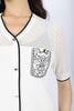 FOL370 - Áo len cardigan cao cấp dáng suông cổ V ngực trang trí họa tiết thêu - PANTIO