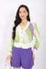 FOL372 - Áo len cardigan cao cấp dáng rộng cổ V tay dài cài cúc màu sắc trang trí - PANTIO