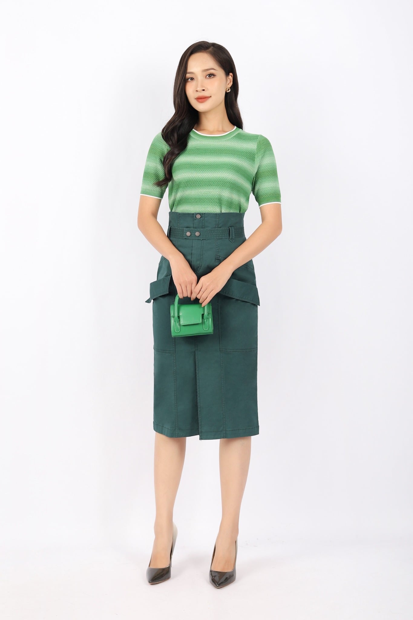 FOL373 - Áo len cao cấp dáng suông cổ tròn gấu dệt bom chun - PANTIO