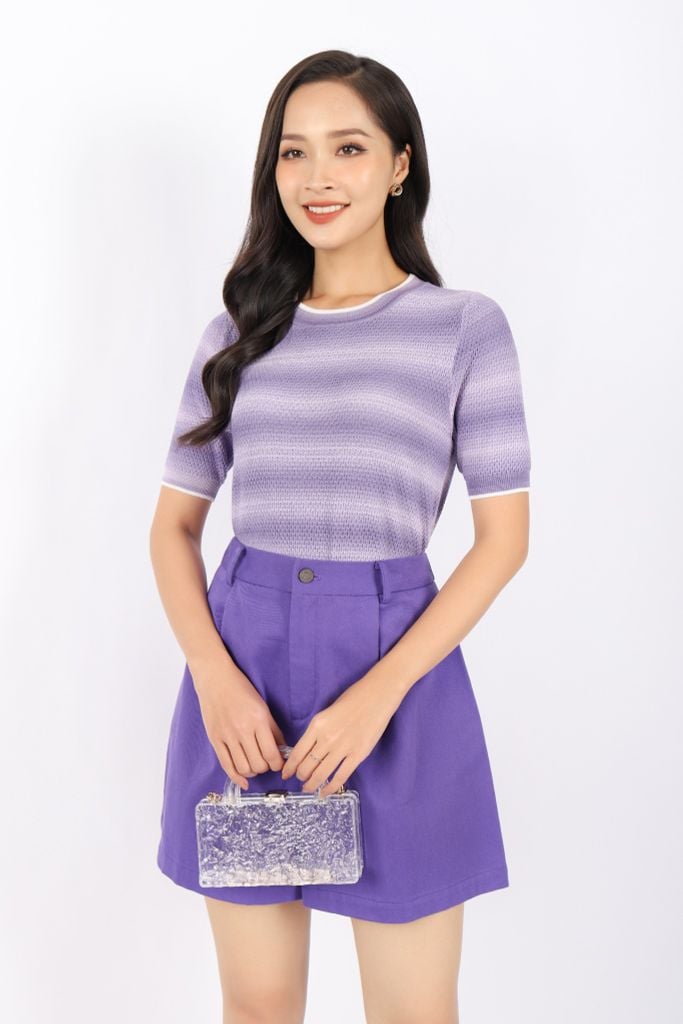 FOL373 - Áo len cao cấp dáng suông cổ tròn gấu dệt bom chun - PANTIO