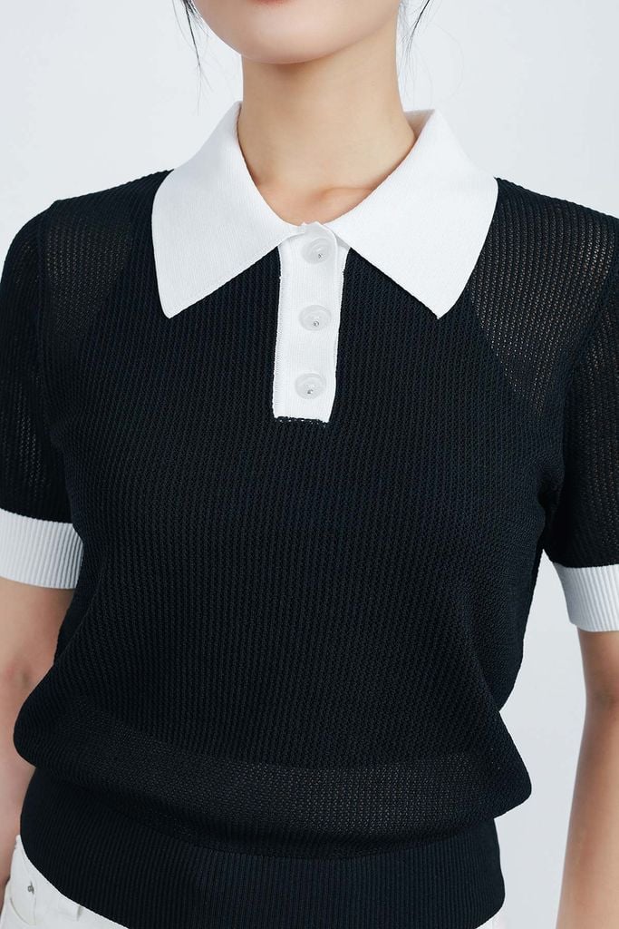 FOL408 - Áo len thời trang cao cấp dáng suông cổ đức tay ngắn bo gấu kèm áo hai dây - PANTIO