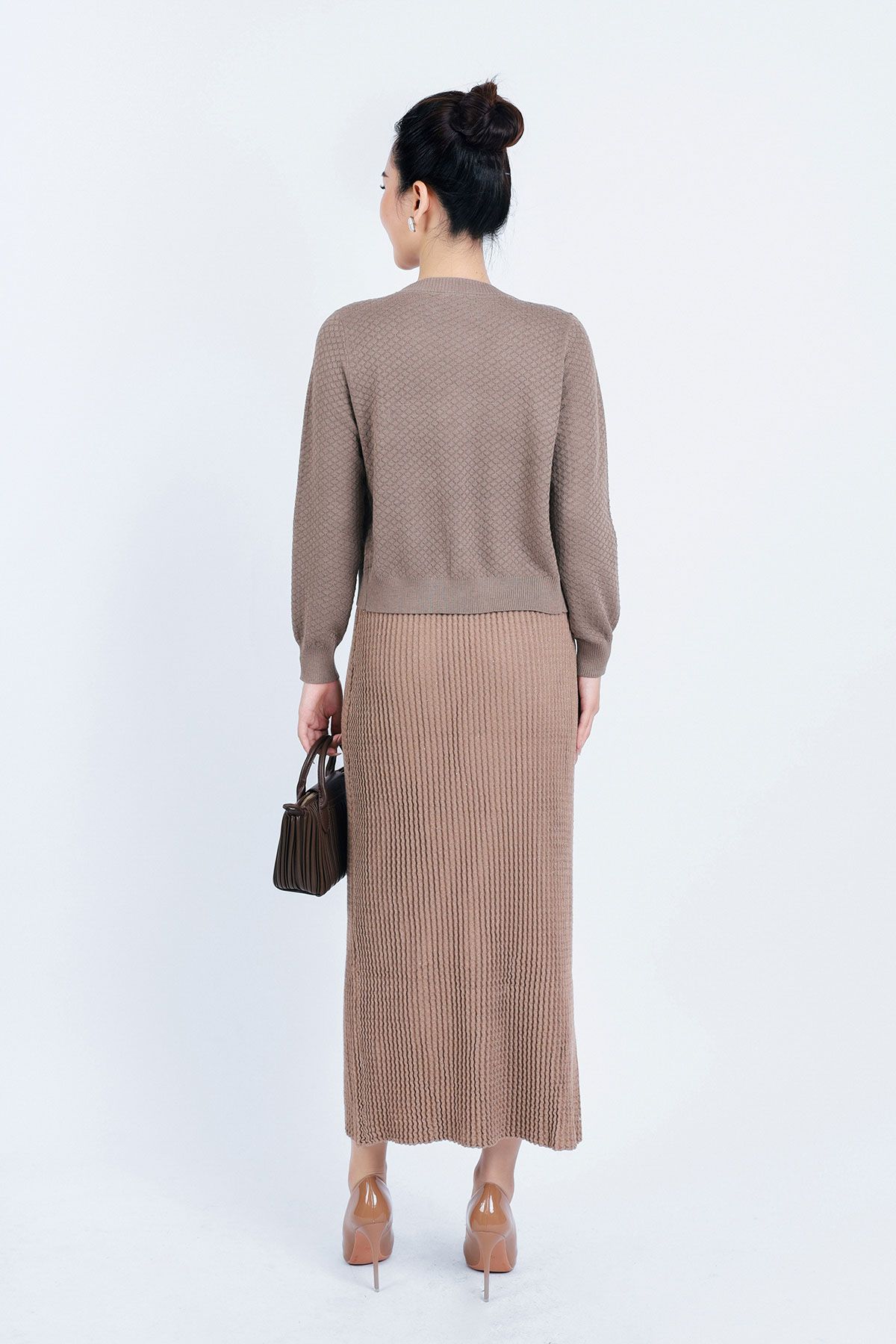 FOL416 - Áo len Cardigan thời trang cao cấp dáng suông co giãn thân áo phối khuy đá trang trí - PANTIO