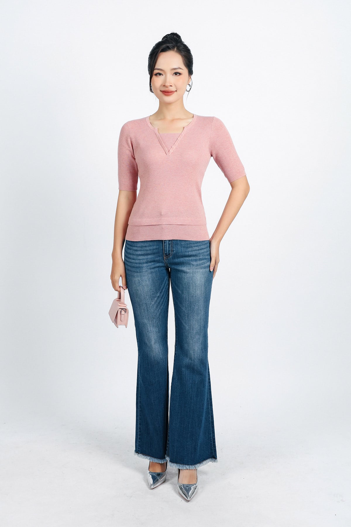 FOL417 - Áo len thời trang cao cấp dáng ôm cổ tròn tay lỡ - PANTIO