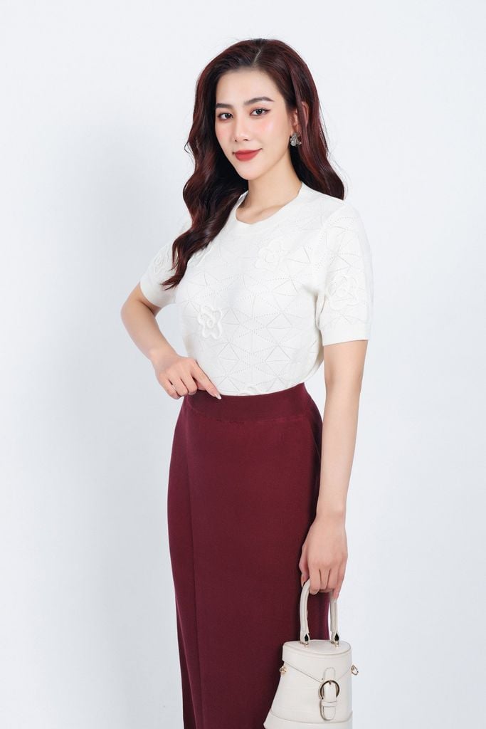 FJO419 - Chân váy len thời trang cao cấp dáng suông cạp chun co giãn - PANTIO