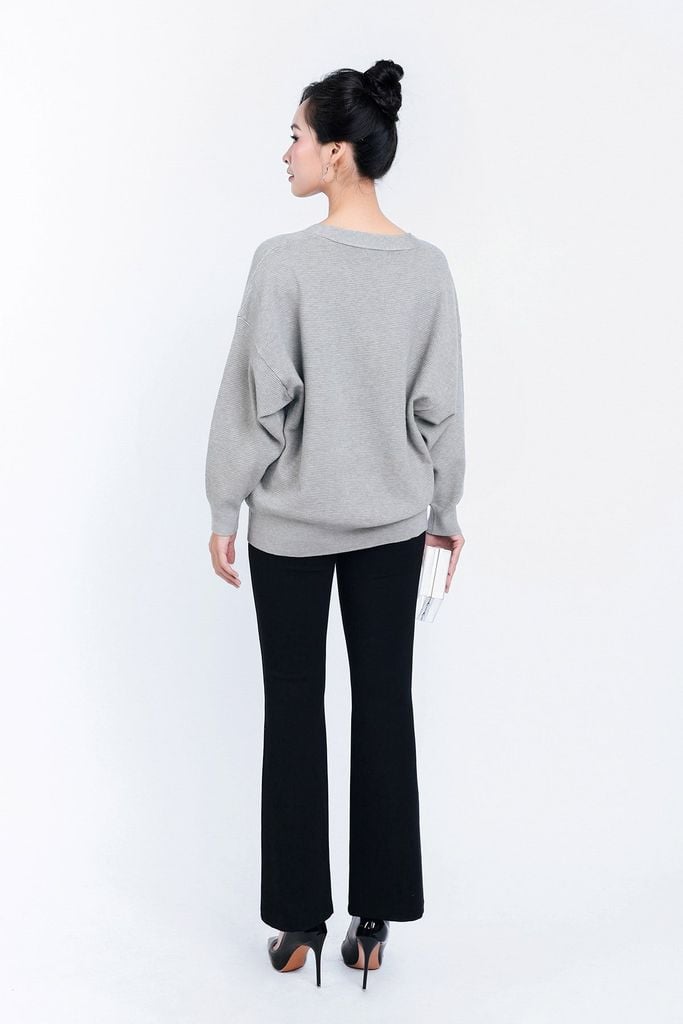 FOL450 - Áo len Cardigan cao cấp cổ chữ V có túi áo cài khuy thân trước - PANTIO