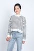 FOL461 - Áo len thời trang cao cấp dáng lửng cổ tròn hoạ tiết kẻ ngang - PANTIO