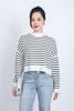 FOL461 - Áo len thời trang cao cấp dáng lửng cổ tròn hoạ tiết kẻ ngang - PANTIO