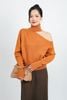 FOL480 - Áo len thời trang cao cấp dáng suông cổ cao lệch vai - PANTIO