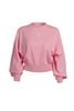 FOL510 - Áo len dáng croptop, tay dài bồng bo cửa tay, thêu logo, bo gấu, bo cổ, vai trễ - JAN.