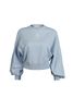 FOL510 - Áo len dáng croptop, tay dài bồng bo cửa tay, thêu logo, bo gấu, bo cổ, vai trễ - JAN.