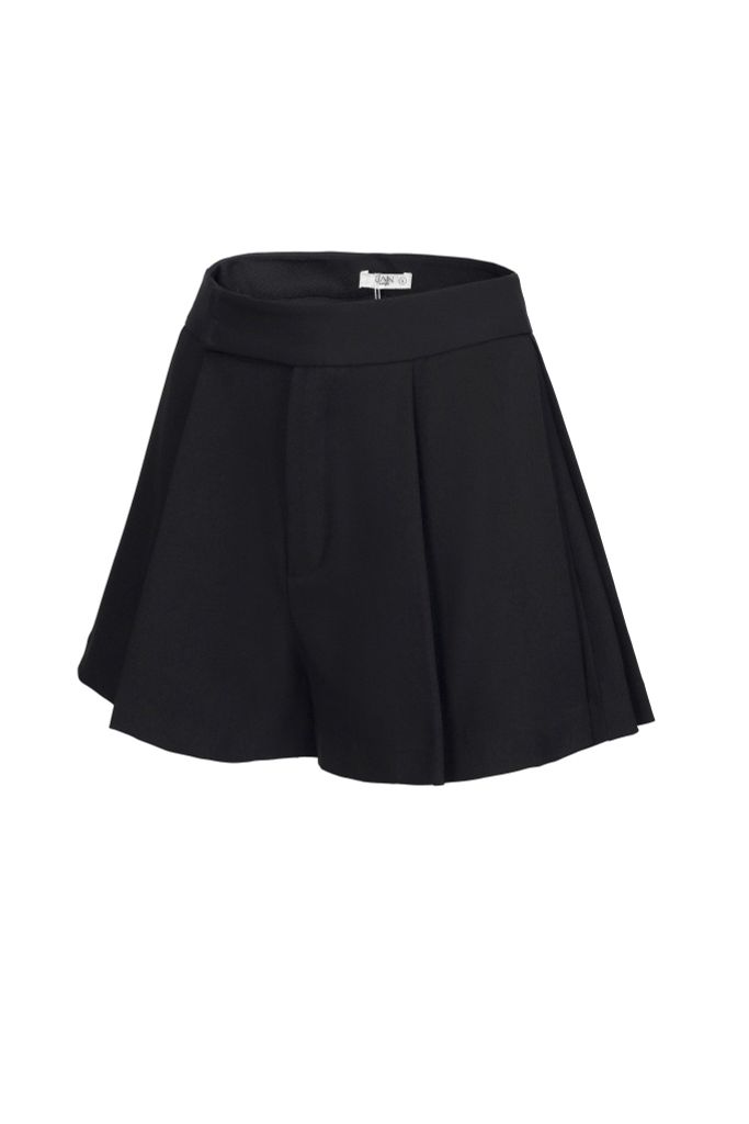 FQN9386 - Quần short vải thô dáng suông ống quần phối ly tạo kiểu cài khuy thân trước - JAN.