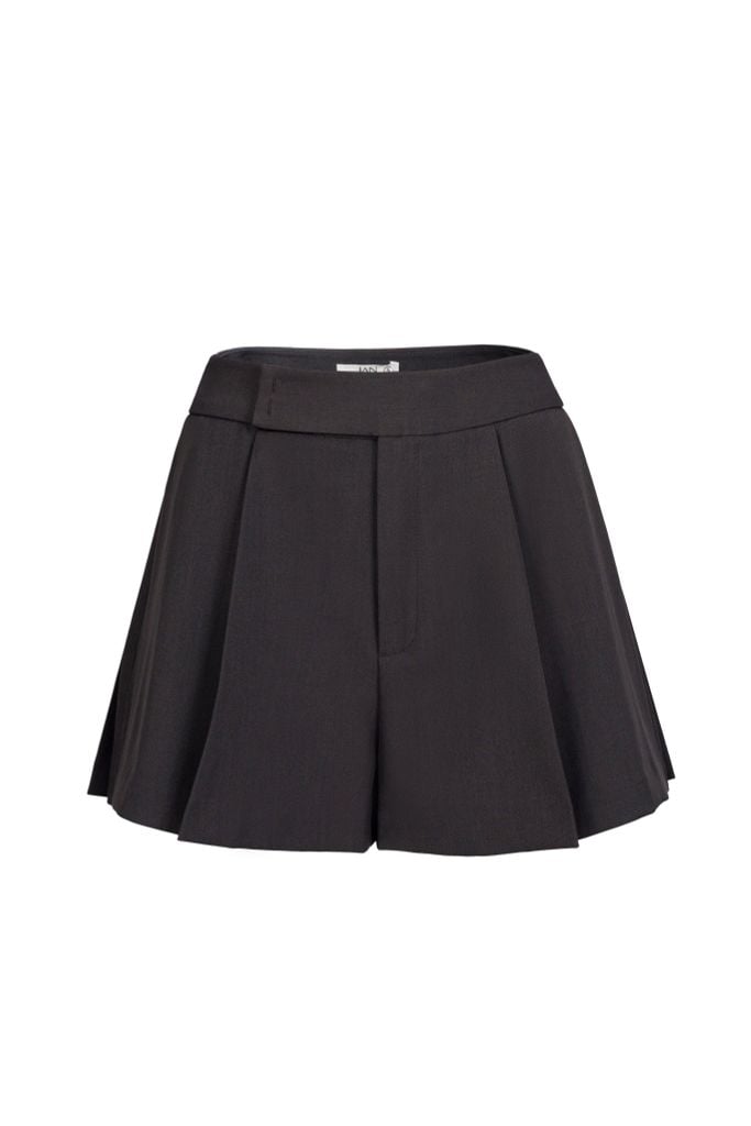 FQN9386 - Quần short vải thô dáng suông ống quần phối ly tạo kiểu cài khuy thân trước - JAN.