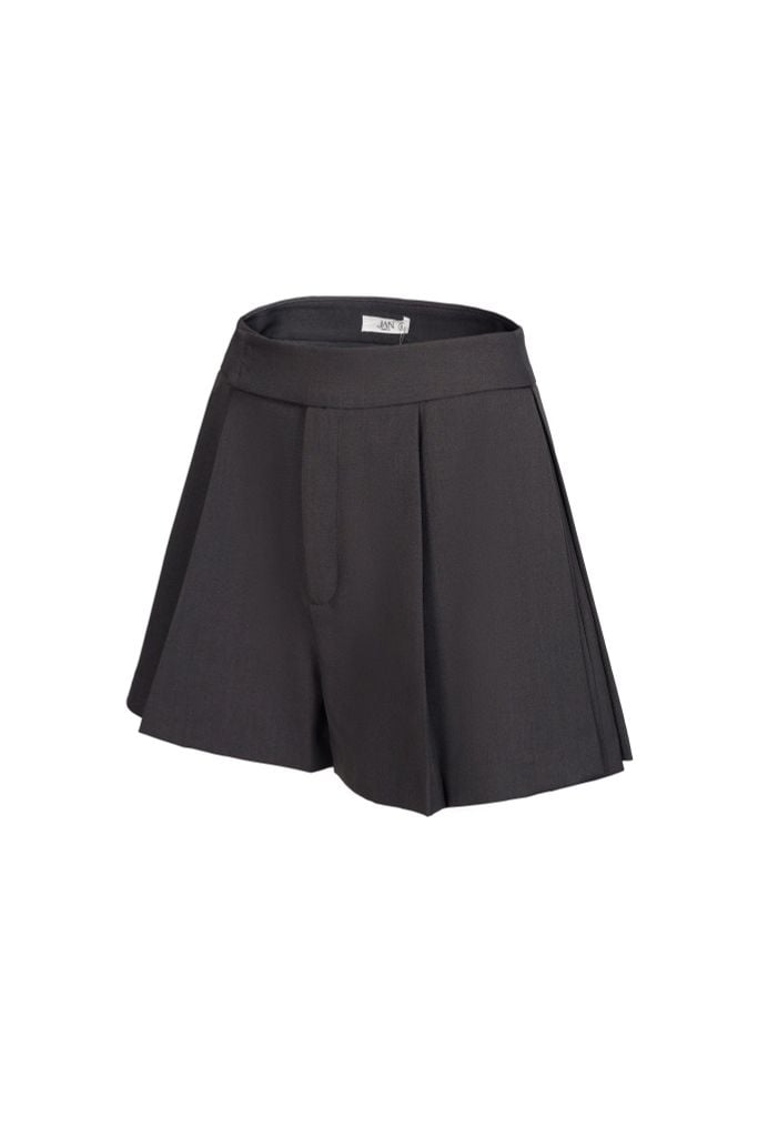 FQN9386 - Quần short vải thô dáng suông ống quần phối ly tạo kiểu cài khuy thân trước - JAN.
