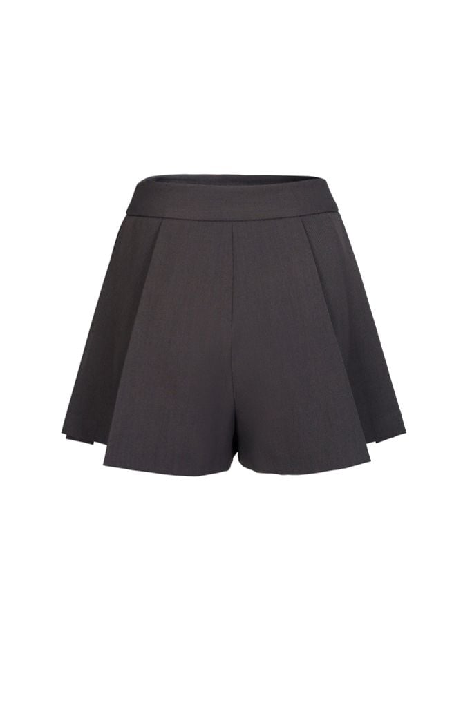 FQN9386 - Quần short vải thô dáng suông ống quần phối ly tạo kiểu cài khuy thân trước - JAN.