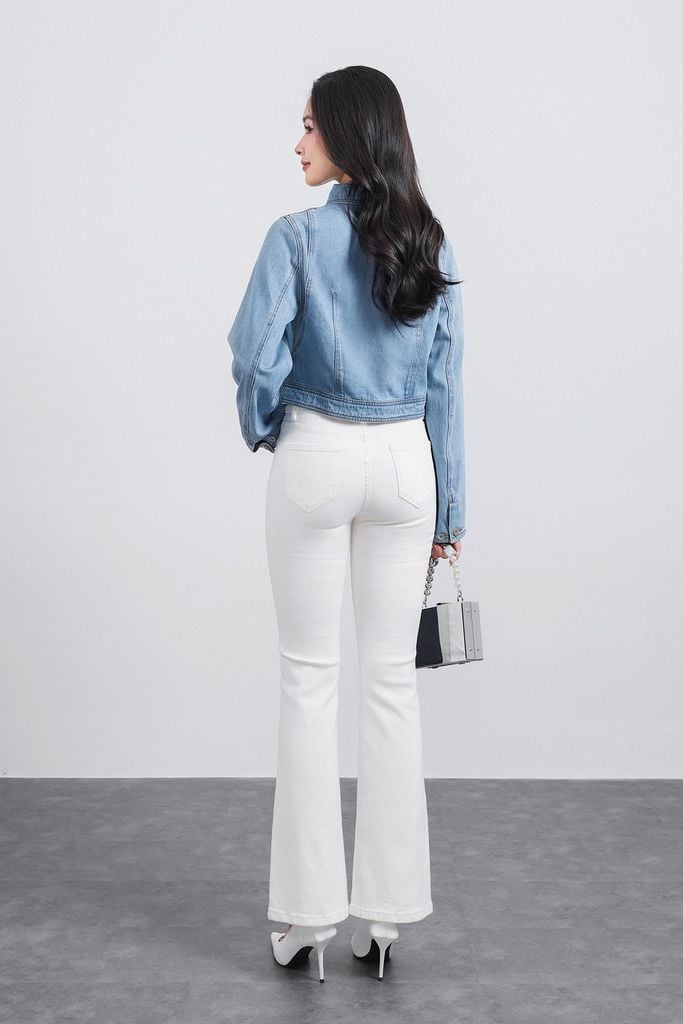 FVO055 - Áo khoác denim dạo phố cổ đức có túi hộp thân áo - PANTIO