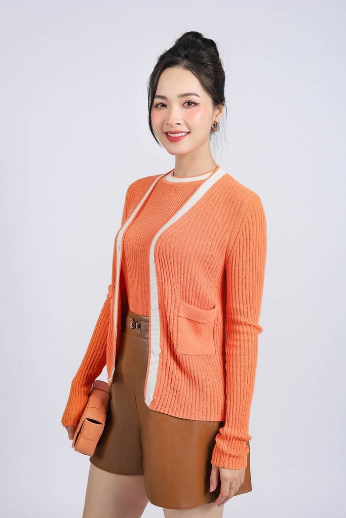 BKL415 - Áo khoác len thời trang cao cấp dáng ôm cài khuy thân trước - PANTIO