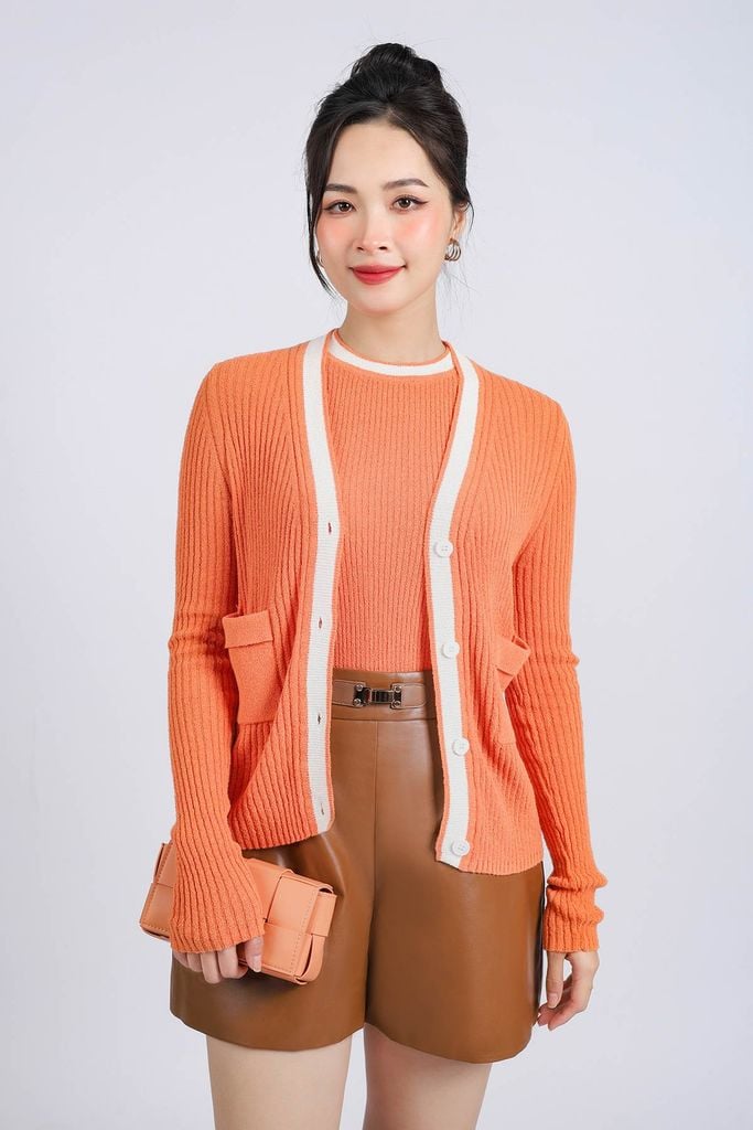 BKL415 - Áo khoác len thời trang cao cấp dáng ôm cài khuy thân trước - PANTIO