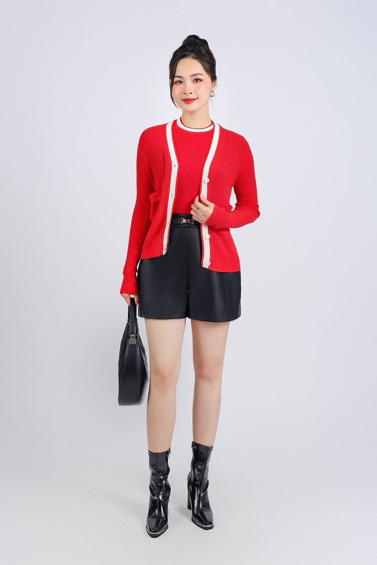 BKL415 - Áo khoác len thời trang cao cấp dáng ôm cài khuy thân trước - PANTIO