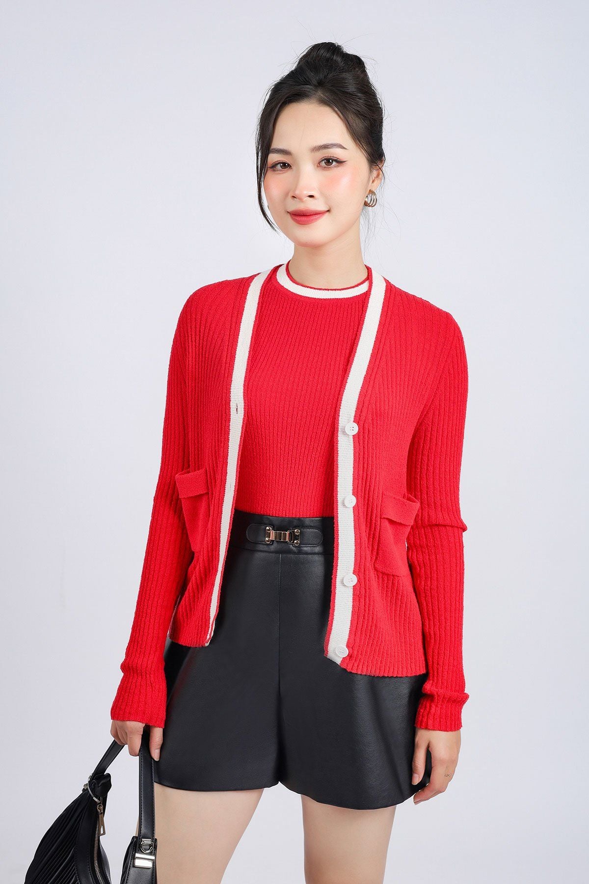 BKL415 - Áo khoác len thời trang cao cấp dáng ôm cài khuy thân trước - PANTIO